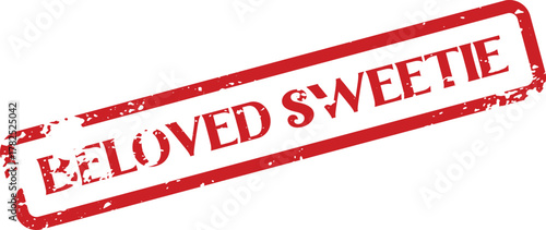 Tableau sur toile Red distressed Beloved Sweetie stamp with grunge texture for expressing affectio