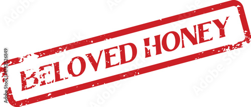 Vintage Style Beloved Honey Stamp Design Conveying Sweetness Affection and Dearness