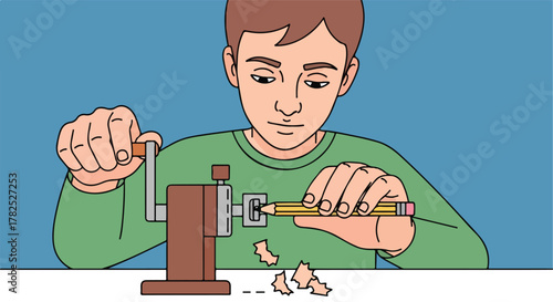 Person sharpening a pencil (1)