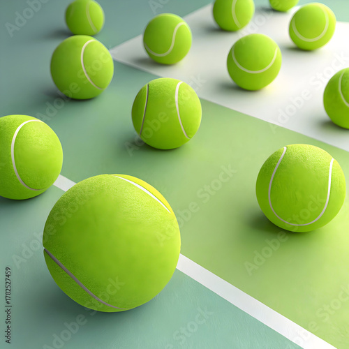 3d rendering illustration of green balls