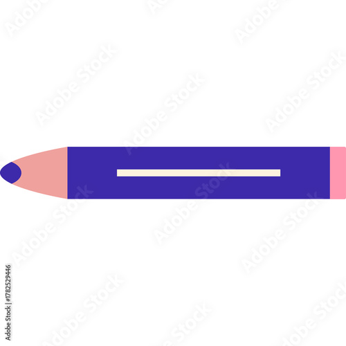 Free Download Flat Graphic Design Blue Pencil With Pink Eraser Tip and Cap Isolated on White Background With Transparent Background - GFXLoad