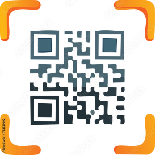 Modern QR Code Scan Icon for Digital Information and Connectivity
