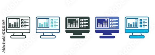 Statistic Icon Set Multiple Style Of