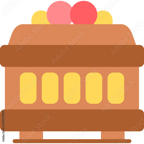 Wooden Coffin with Iron Cross in Dimly Lit Crypt
