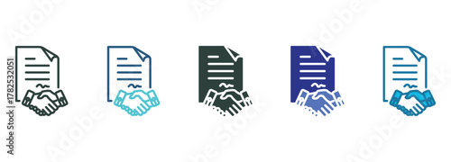 Contract Icon Set Multiple Style Of