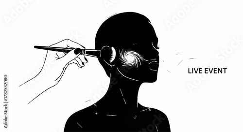 Artist applies cosmic inspiration to a silhouette, sparking creativity and a live event.