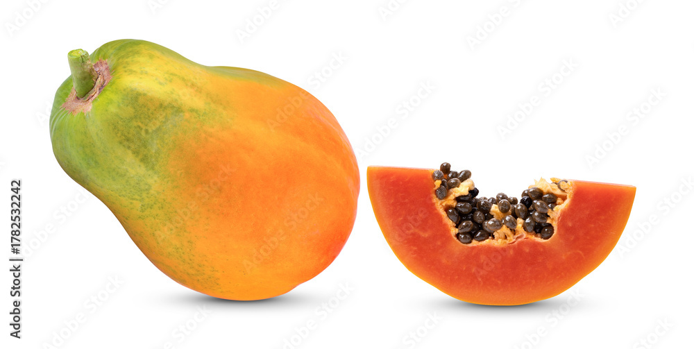 Naklejka premium papaya isolated on transparent png (Image from camera)