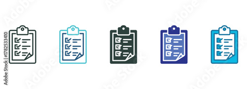 Checklist Icon Set Multiple Style Of