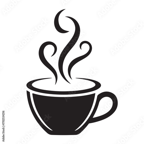 A steaming cup of coffee