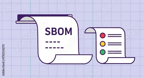 SBOM Document Illustration with Traffic Light Indicator