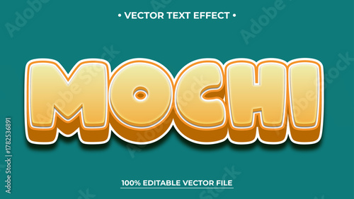 Bold Mochi Text Effect on Teal Background Editable Vector File