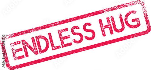 A vibrant red distressed stamp proudly features the comforting words Endless Hug