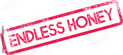 A vibrant red distressed stamp proudly displays the delightful words Endless Honey