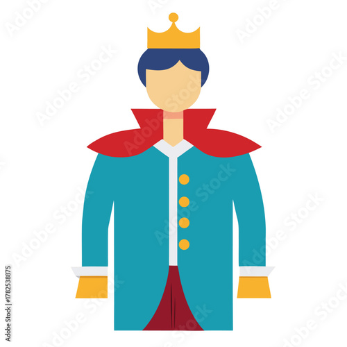 Elegant Prince Royal Costume Vector Illustration ? Masquerade & Carnival Party Outfit Clipart.eps