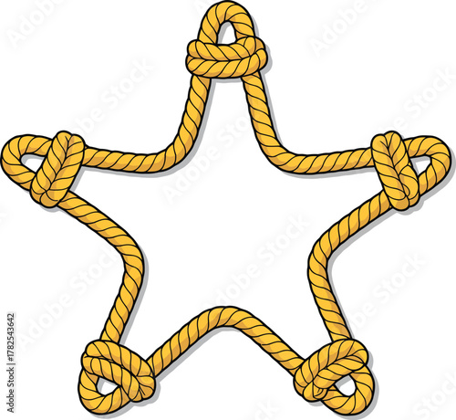 Rope star shape vector illustration