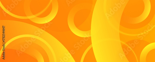 Abstract orange background with circles, diagonal lines. Vector illustration.