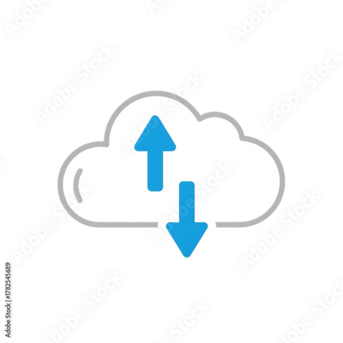 Cloud sync icon representing online data transfer and backup.