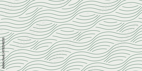 Green farm banner, organic abstract background with fields. Wavy green lines, natural organic products. Striped green farmer pattern.