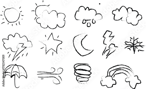 hand drawn vector set of hand drawn vector illustration
