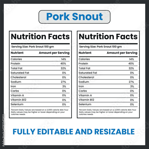 Pork Snout Traditional Meat Vector