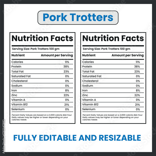 Pork Trotters Braised Meat Illustration