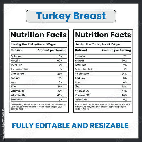 Turkey Breast Lean Meat Vector