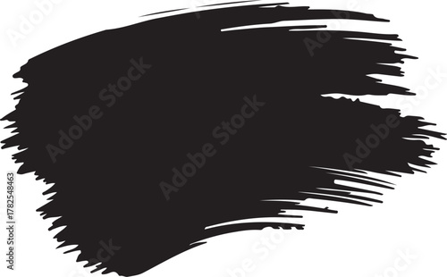 Bold black brushstroke element for artistic design projects and creative backgrounds, perfect for adding striking texture and visual interest to any layout