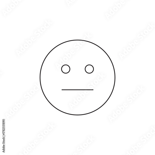 Expressionless Neutral Face Emoticon Outline Black Icon
