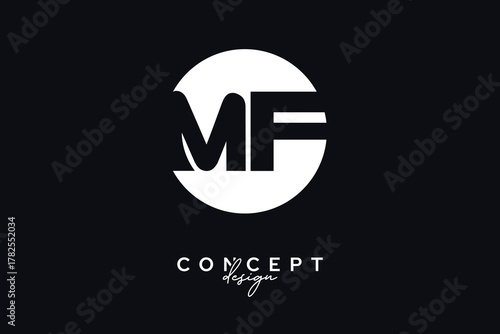 Foto MF Creative Negative Space Circle Monogram Logo Design