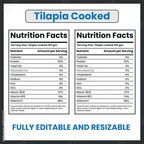 Tilapia Cooked Seafood Fillet Illustration