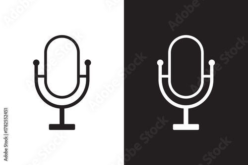 Voice assistant mic icon in outline, solid, and color style on a light gray background, available in EPS vector format, perfect for AI, audio, technology, and smart device design projects.