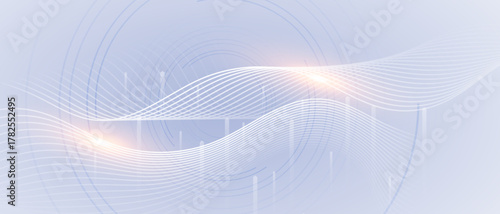 Light Blue Abstract Background With Flowing Wave Line