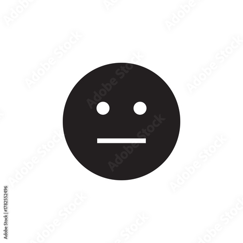 Expressionless Neutral Face Emoticon Solid Black Icon
