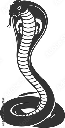 Black silhouette of a cobra snake vector