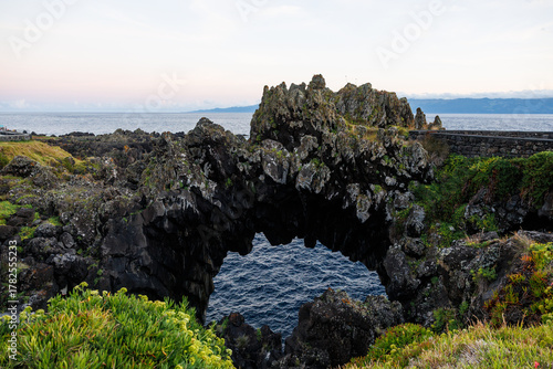 São Jorge island landscapes, Azores archipelago, travel and explore Portugal.