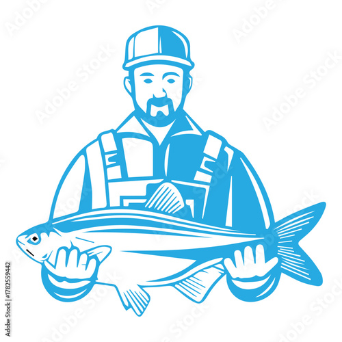 Fisherman Holding a Fish