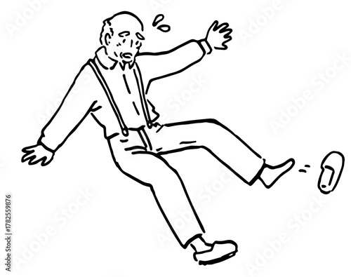 Homme âgé qui tombe
