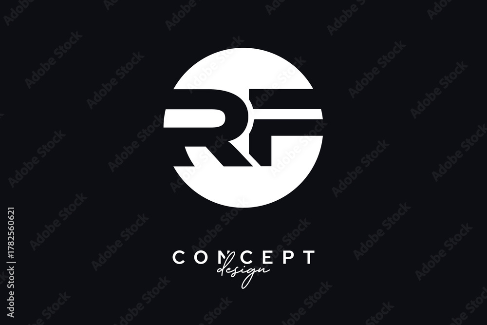 Obraz premium RF Creative Negative Space Circle Monogram Logo Design 