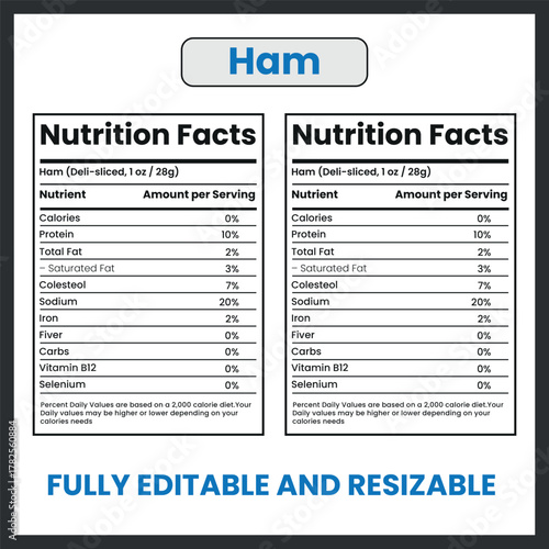 Ham Vector Illustration Cooked Pork Meat Icon