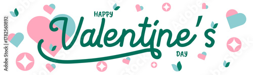 Happy Valentine's Day typography poster with handwritten calligraphic text, Valentine Design with heart shaped icon. February 14th. isolated on white background. Vector illustration