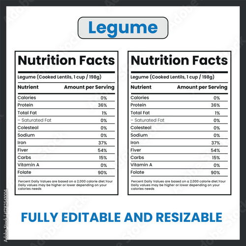 Legume Vector Illustration Beans Pea Lentil Food Icon