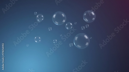 Abstract thought bubbles float against gradient background, representing creative ideas in minimalist style.