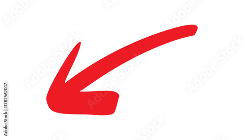 手書きの左向き矢印　下降