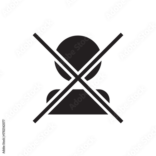 Crossed Out User Profile Block Ban Solid Icon