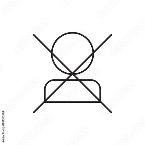 Crossed Out User Profile Block Ban Line Icon