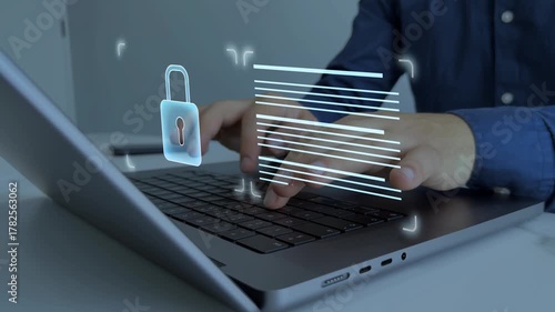 Documents confidentiality,cyber security protection concept.Confidentiality documents and employee compliance rules.Documents law regulation and compliance rules.Software for security personal data	