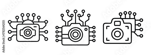 Digital camera technology vector illustration for photography and tech industry designs and arts