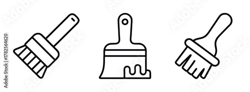 Paint brushes vector illustration set for painting walls and art projects home decoration and design