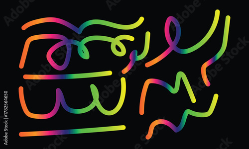 Dynamic Neon Gradient Abstract Lines Collection.
