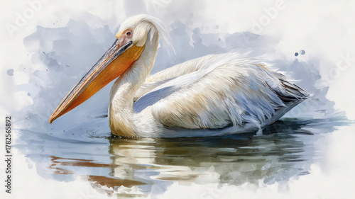 White pelican painting